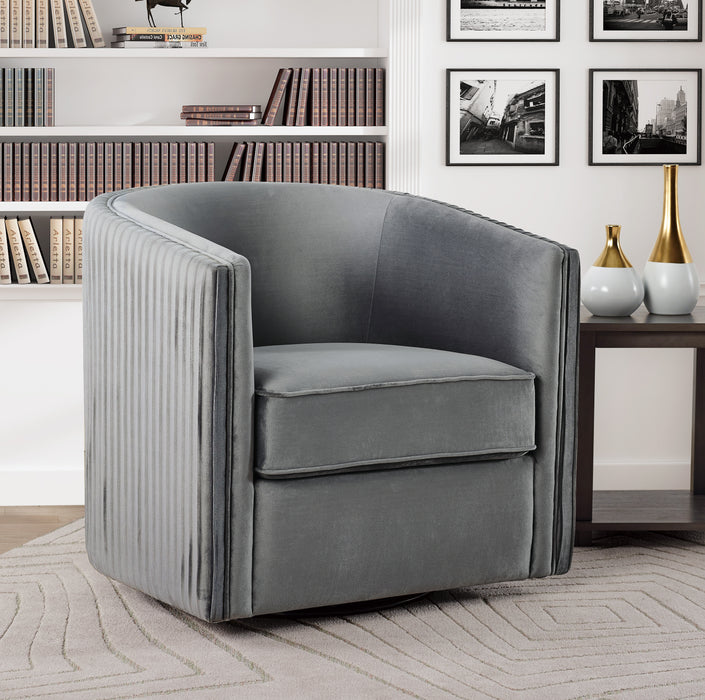 Cecily Swivel Chair in Gray - 1038GY-1