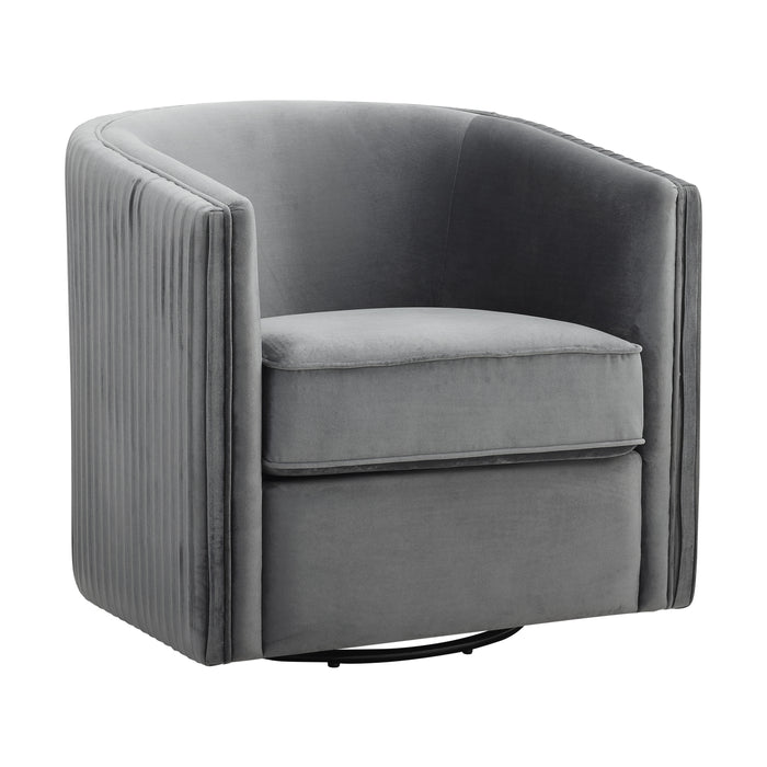 Cecily Swivel Chair in Gray - 1038GY-1