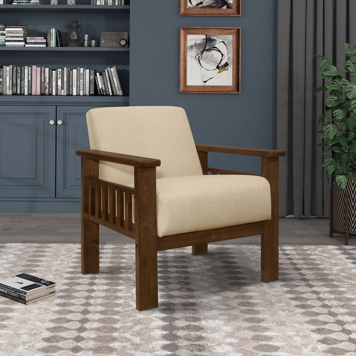 Helena Accent Chair with Storage Arms in Brown - 1048BR-1