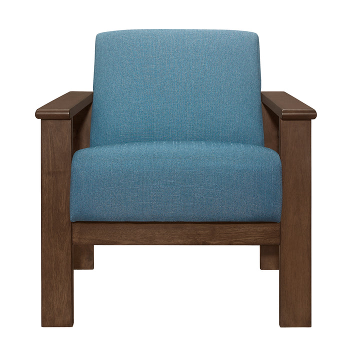 Helena Accent Chair with Storage Arms in Blue - 1048BU-1