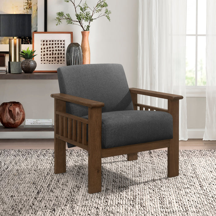 Helena Accent Chair with Storage Arms in Gray - 1048DG-1