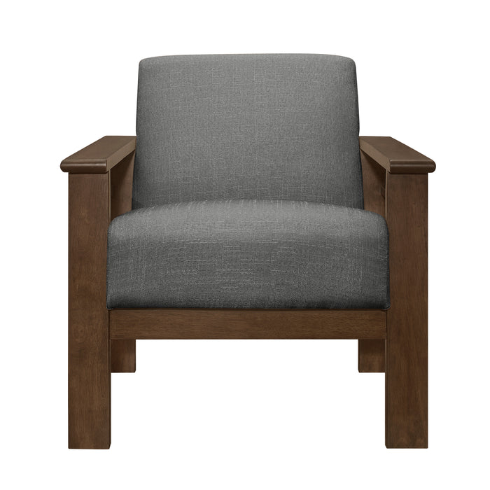 Helena Accent Chair with Storage Arms in Gray - 1048GY-1