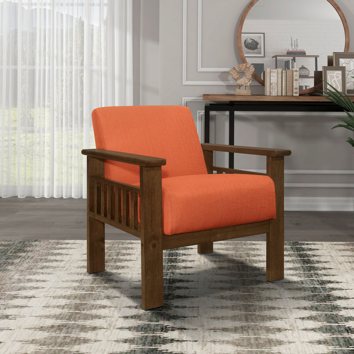 Helena Accent Chair with Storage Arms in Orange - 1048RN-1