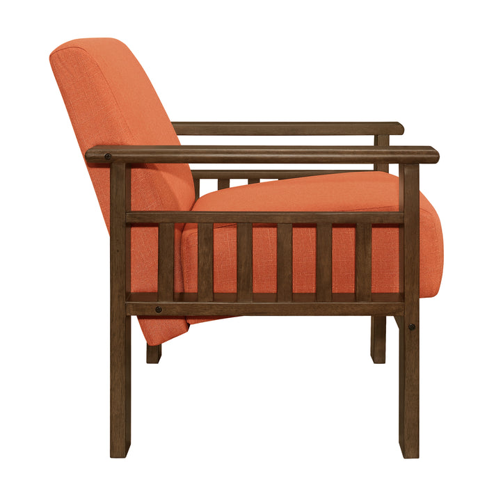 Helena Accent Chair with Storage Arms in Orange - 1048RN-1