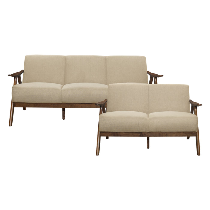 Damala 2pc Set: Sofa, Love in Brown - 1138BR*2 image