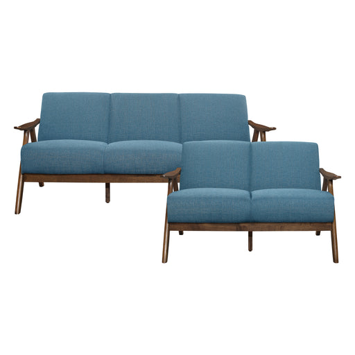 Damala 2pc Set: Sofa, Love in Blue - 1138BU*2 image