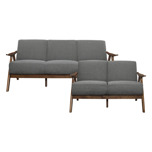 Damala 2pc Set: Sofa, Love in Gray - 1138GY*2 image