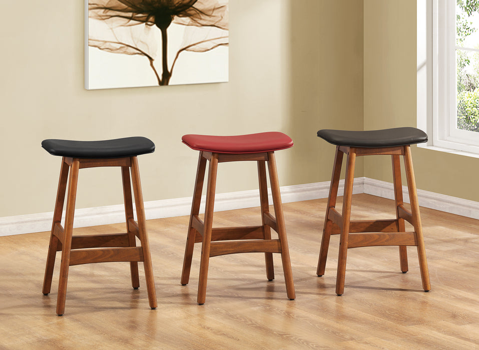 Ride Counter Height Stool, Matt Red in Walnut/Red - 1188RD-24