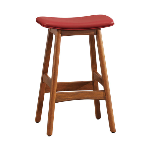 Ride Counter Height Stool, Matt Red in Walnut/Red - 1188RD-24 image