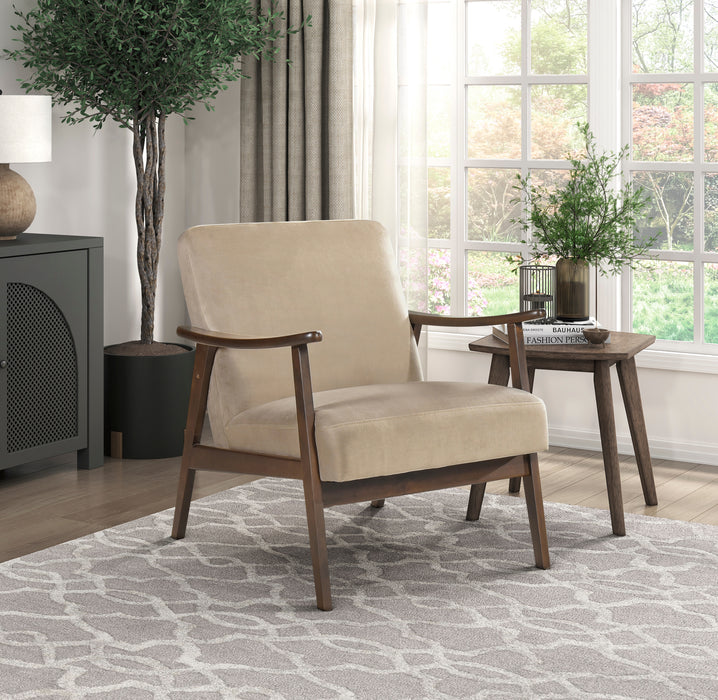 Landers Accent Chair in Brown/Walnut - 1230BR-1