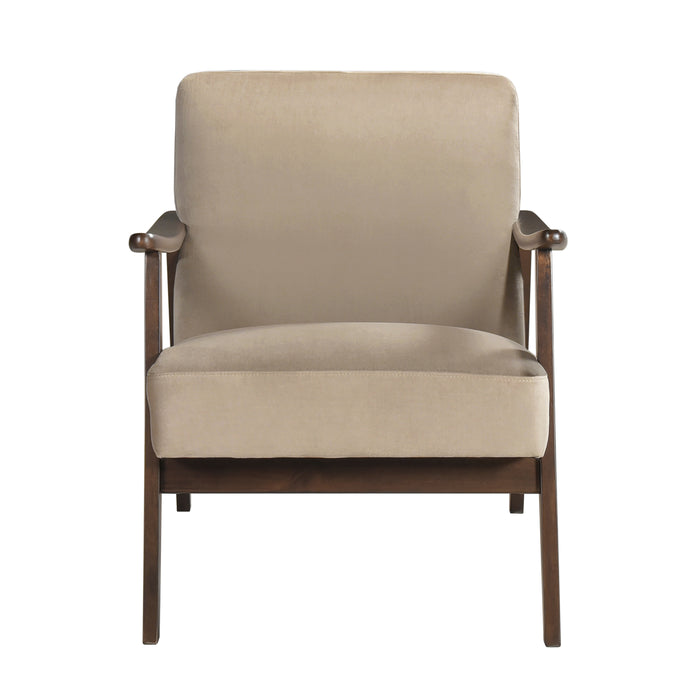 Landers Accent Chair in Brown/Walnut - 1230BR-1