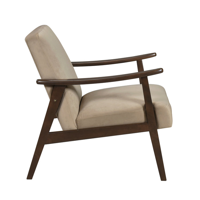 Landers Accent Chair in Brown/Walnut - 1230BR-1