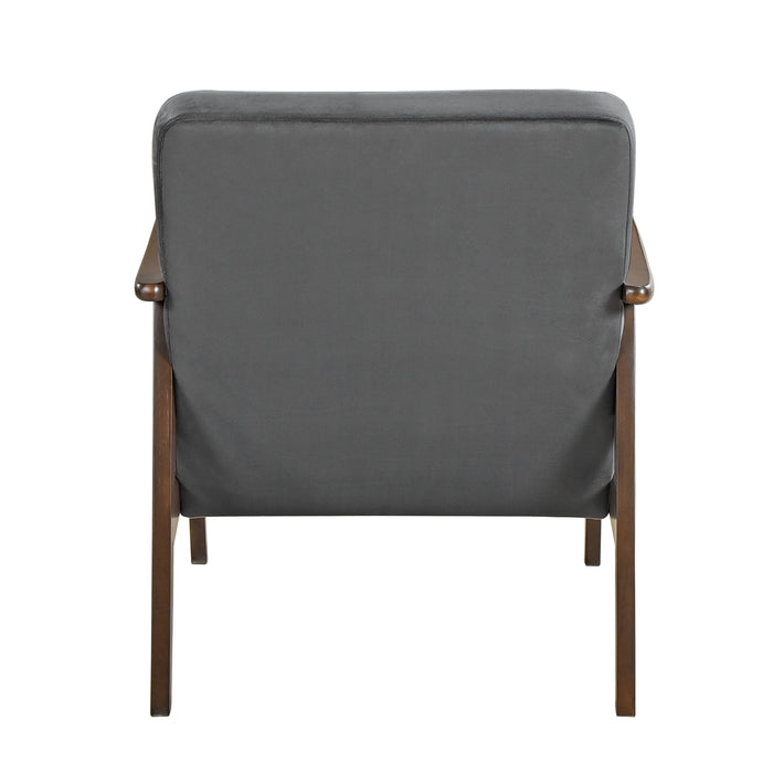 Landers Accent Chair in Gray/Walnut - 1230DG-1