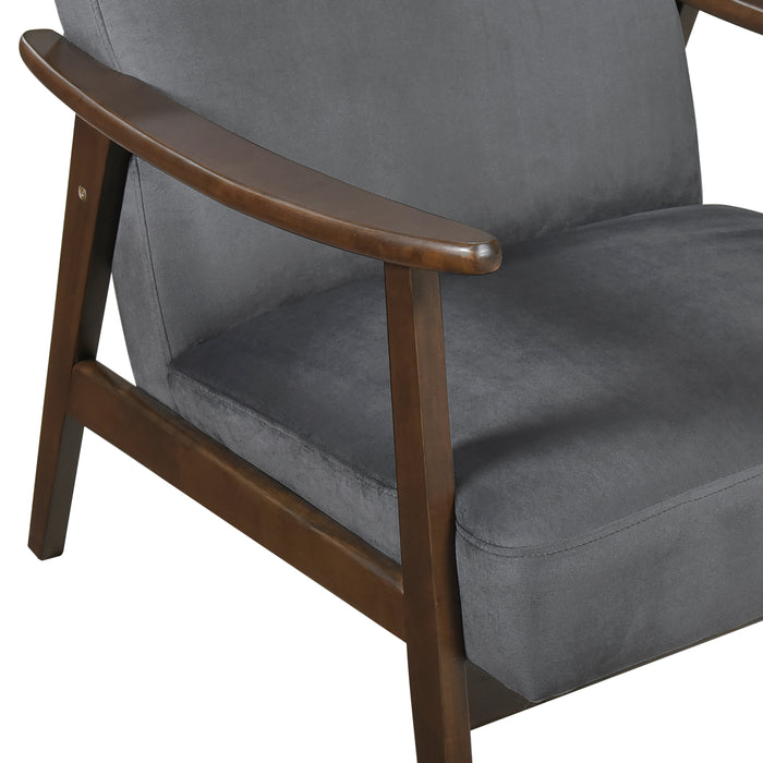 Landers Accent Chair in Gray/Walnut - 1230DG-1