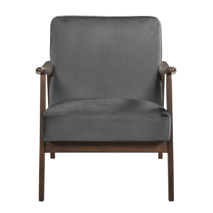 Landers Accent Chair in Gray/Walnut - 1230DG-1