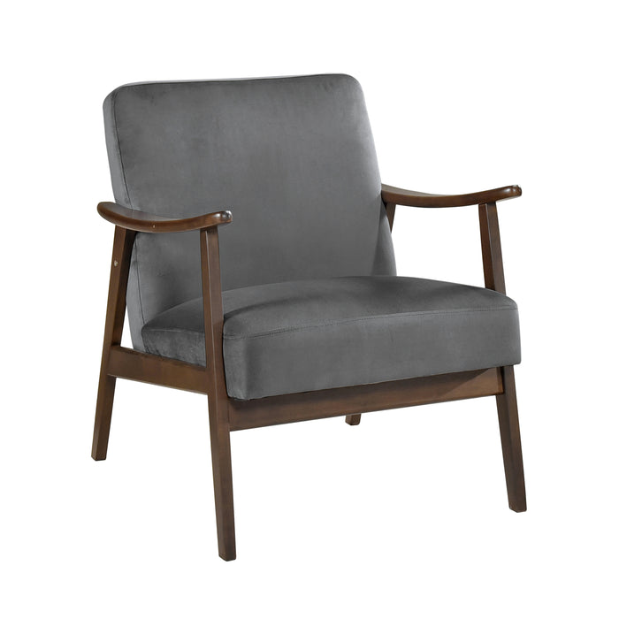 Landers Accent Chair in Gray/Walnut - 1230DG-1 image