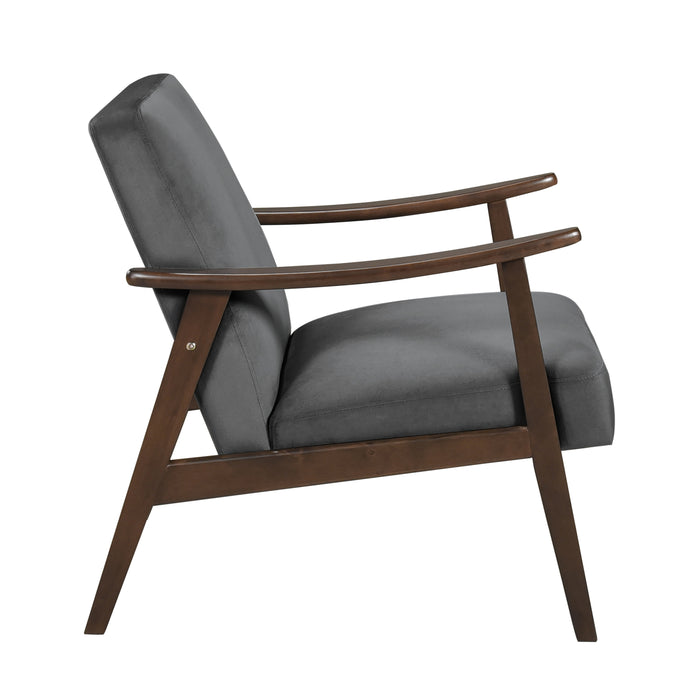 Landers Accent Chair in Gray/Walnut - 1230DG-1