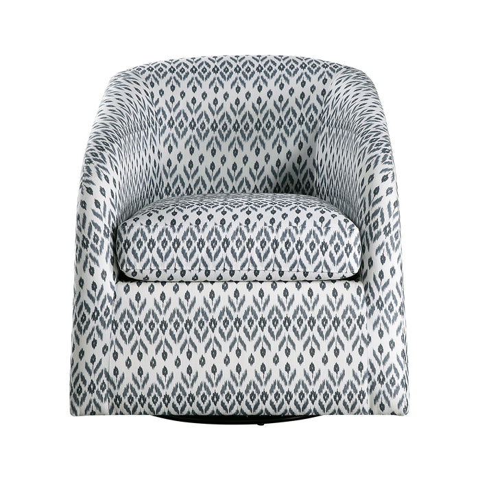 Augustine Swivel Chair in Blue/White - 1244-1 image