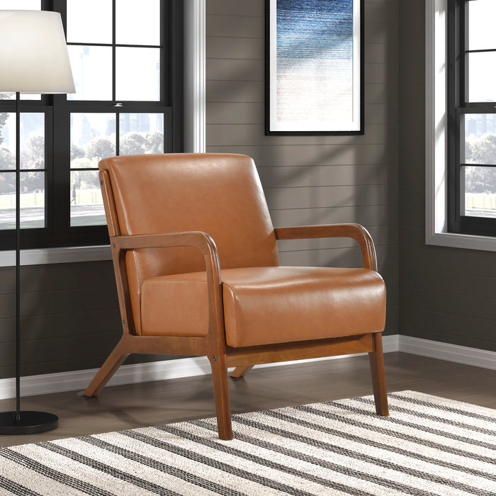 Gabe Accent Chair in Brown/Walnut - 1247BRW-1