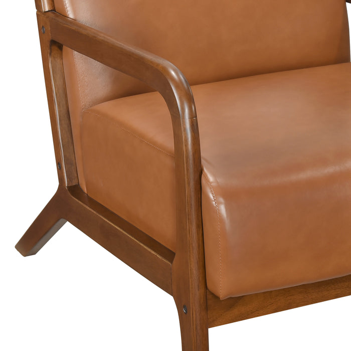 Gabe Accent Chair in Brown/Walnut - 1247BRW-1