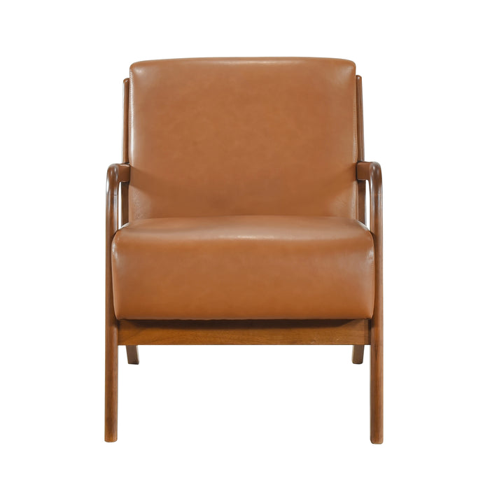 Gabe Accent Chair in Brown/Walnut - 1247BRW-1