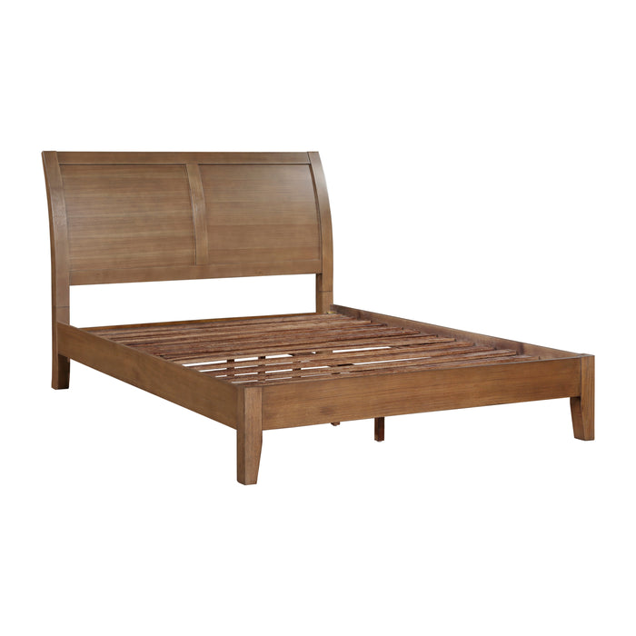 Evans Queen Platform Bed in Brown - 1314-1