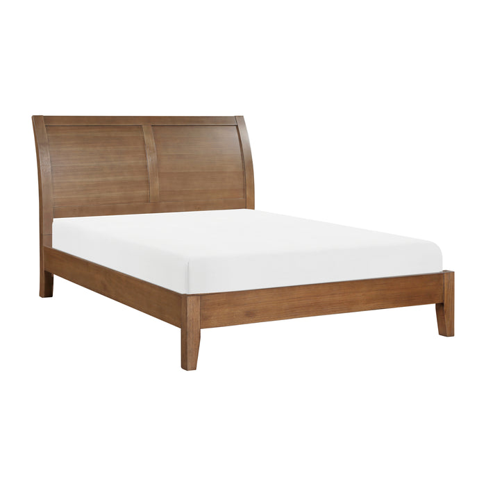 Evans Queen Platform Bed in Brown - 1314-1