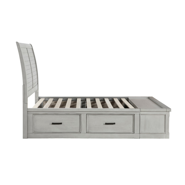 Willowbrook Eastern King Platform Bed with Footboard Storage in Gray - 1337K-1EK