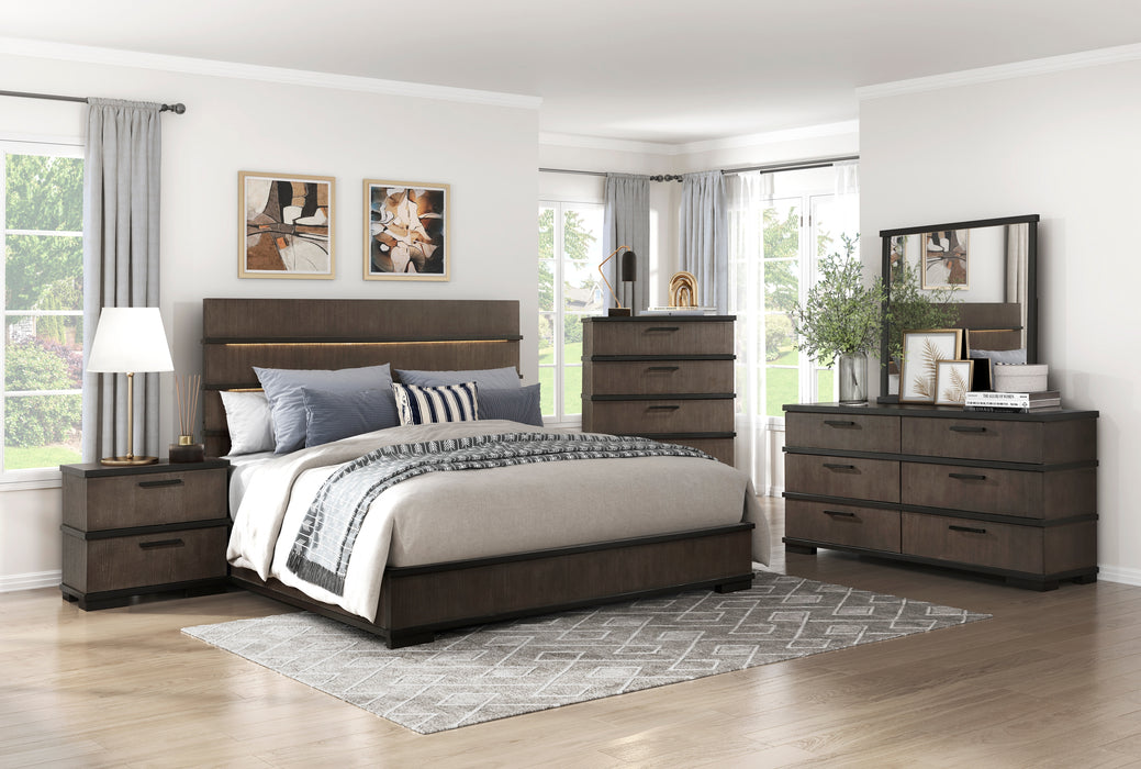 Acworth Nightstand in Black/Brown/Gray - 1343-4