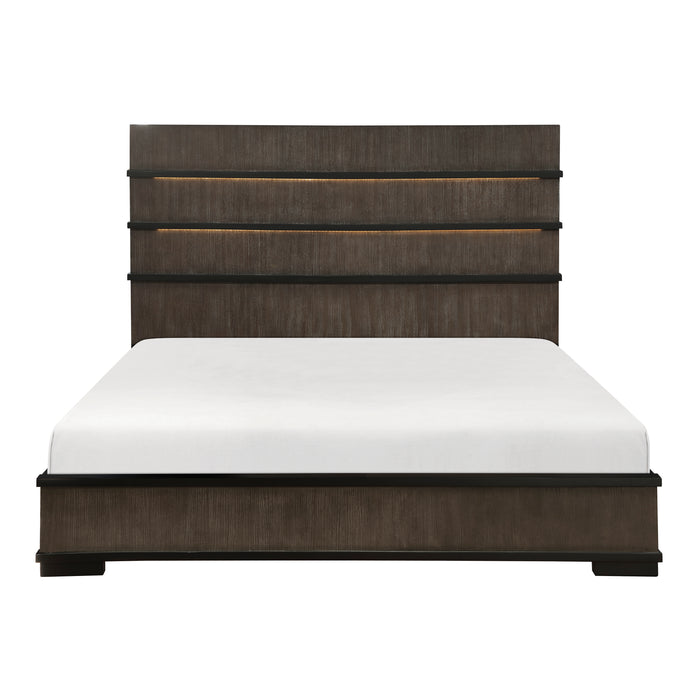 Acworth Queen Bed in Black/Brown/Gray - 1343-1