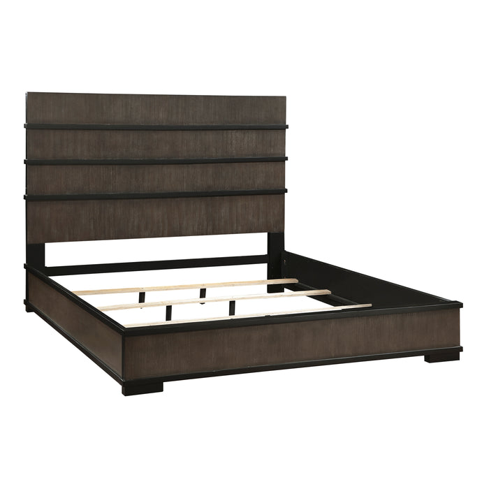 Acworth Queen Bed in Black/Brown/Gray - 1343-1