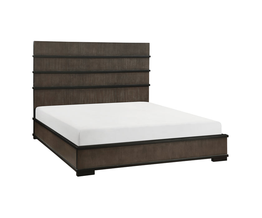 Acworth Queen Bed in Black/Brown/Gray - 1343-1