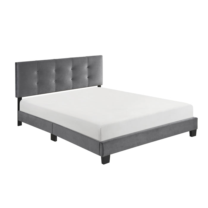 Newberry Queen Platform Bed in Gray - 1350DG-1