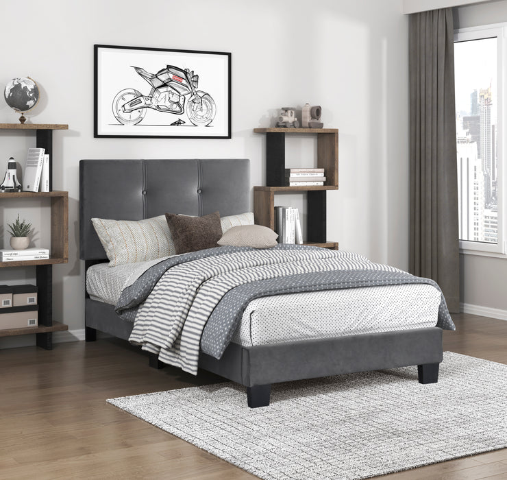 Newberry Twin Platform Bed in Gray - 1350DGT-1