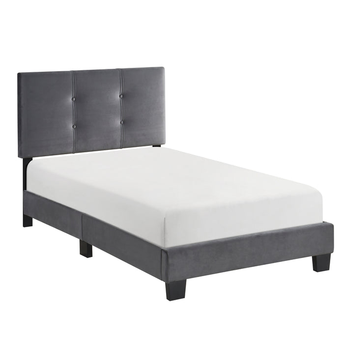 Newberry Twin Platform Bed in Gray - 1350DGT-1