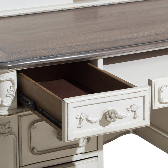 Cinderella (2) Writing Desk with Hutch in Gray/White - 1386NW-10*