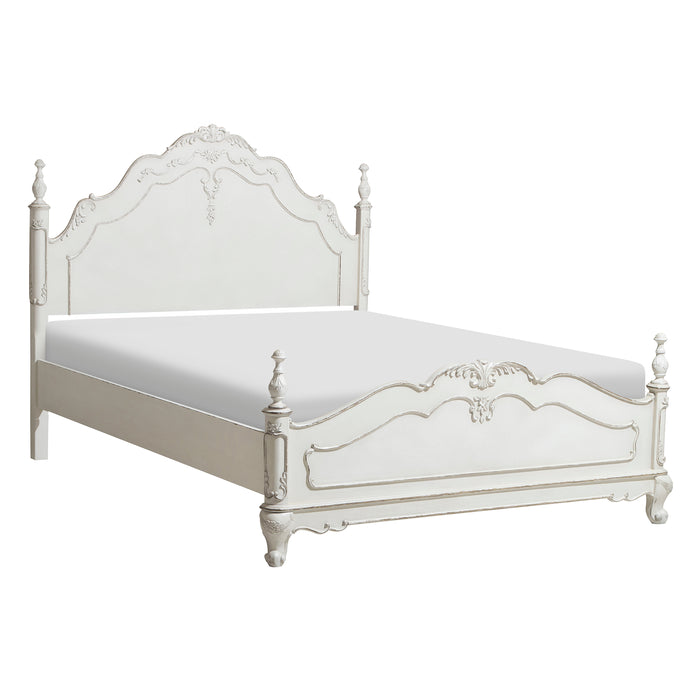 Cinderella Queen Bed in White/Gray - 1386NW-1