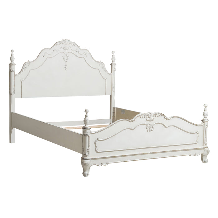 Cinderella Full Bed in White/Gray - 1386FNW-1