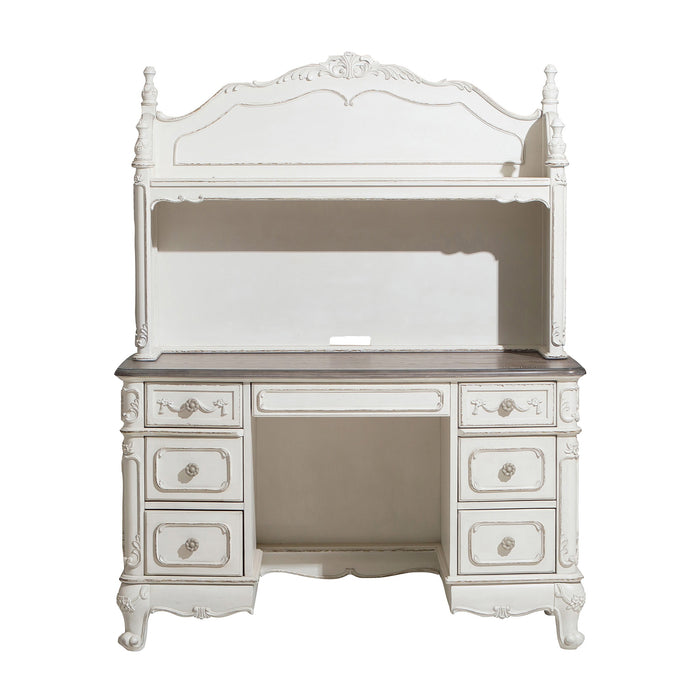 Cinderella Writing Hutch in Gray/White - 1386NW-10