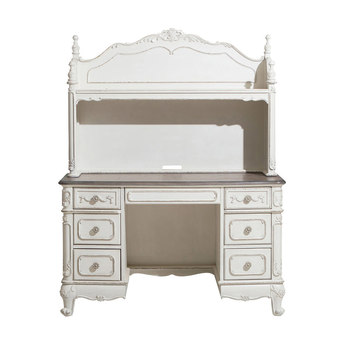 Cinderella Writing Desk in White/Gray - 1386NW-11