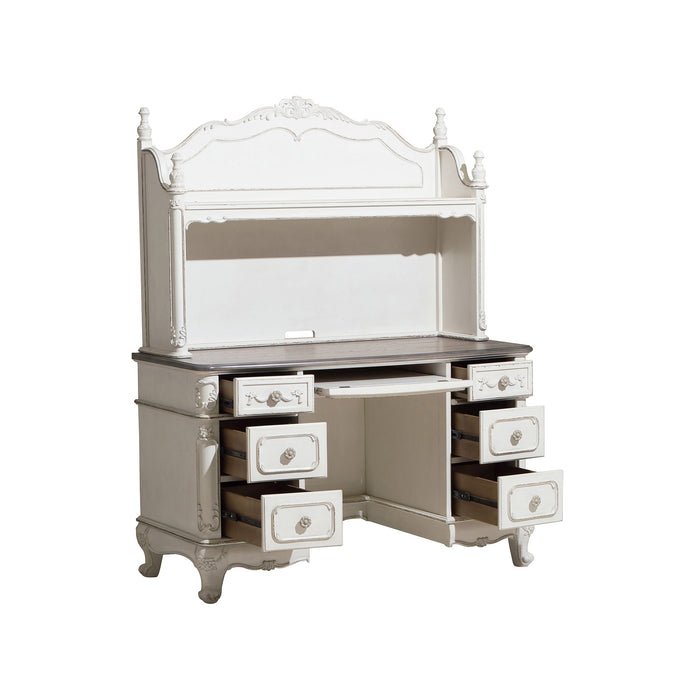 Cinderella Writing Desk in White/Gray - 1386NW-11