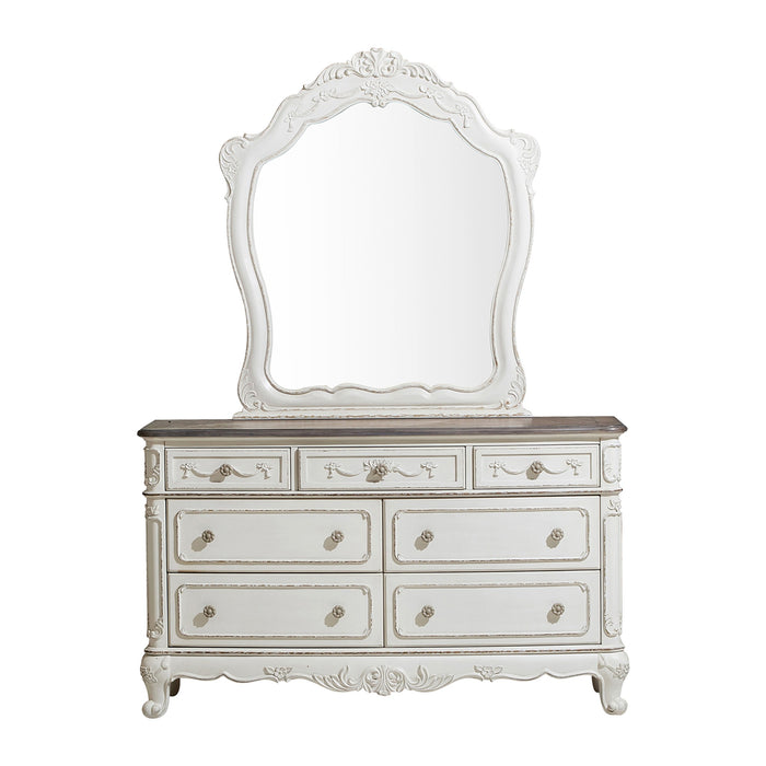 Cinderella Mirror in Gray/White - 1386NW-6