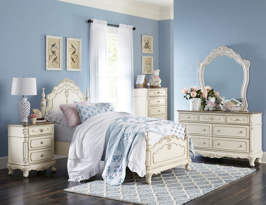 Cinderella Full Bed in White/Gray - 1386FNW-1