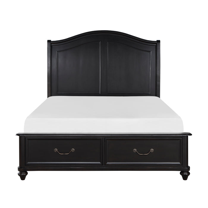 Herman Eastern King Platform Bed with Footboard Storage in Gray/Brown - 1420K-1EK image