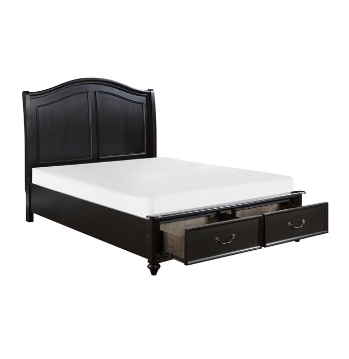 Herman Eastern King Platform Bed with Footboard Storage in Gray/Brown - 1420K-1EK