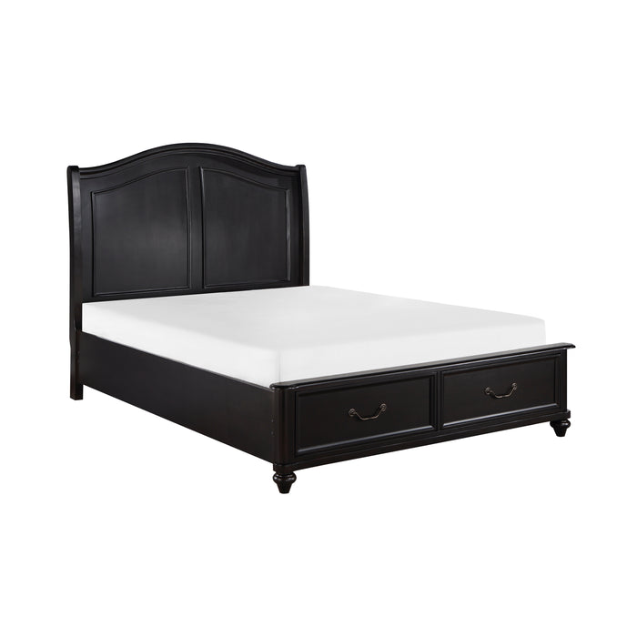 Herman Eastern King Platform Bed with Footboard Storage in Gray/Brown - 1420K-1EK