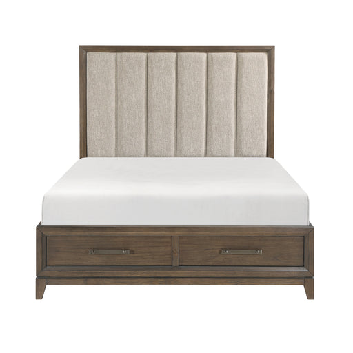 Cambridge Queen Platform Bed with Footboard Storage in Walnut - 1422N-1 image