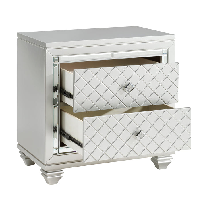 Leesa Nightstand in Gray/Metallic/Silver - 1430-4