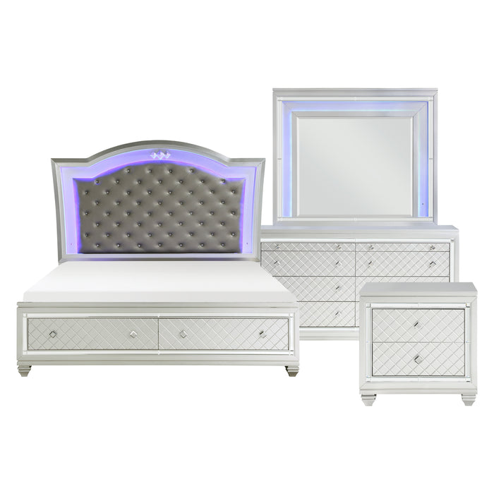 Leesa 4pc Set (QB+NS+DR+MR) in Gray/Metallic/Silver - 1430-1*4 image