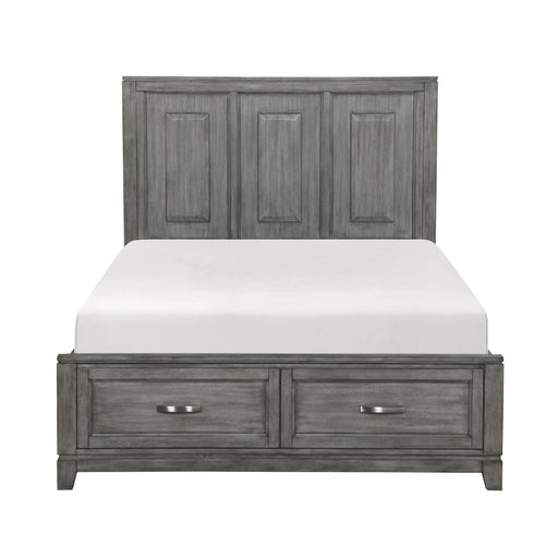 Garretson Queen Platform Bed with Footboard Storage in Gray - 1450-1 image